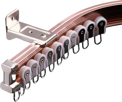 HynJGih Flexible, biegbare Vorhangschiene – 1–6 m lang, Raumteiler mit Vorhangschienensystem, Vorhangtrennwand for Krankenhäuser/Schlafzimmer(Wall Mount,1m/3.2ft) von HynJGih