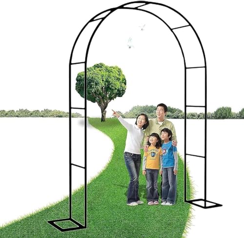 HynJGih Gartenbögen, Gartenpergola, freistehende Spalierpergola for Rasen im Freien, Gartenkletterpflanzen Aller Art.(Black,W1.4M*H2.3M) von HynJGih