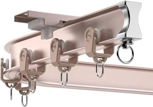 HynJGih Geschwungene Vorhangschienen-Deckenhalterung, robustes Aluminium, flexibles Raumteiler-System (A,6 m) von HynJGih