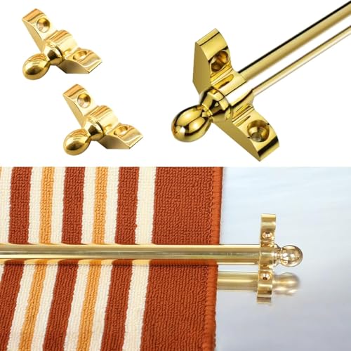 HynJGih Gmpeccable Treppenteppichstange, Messing-Treppenteppichstange mit rundem Endstück zur Befestigung von Treppenteppichen, Treppenteppichschieber(13 Pcs,100cm (39.5inch)) von HynJGih
