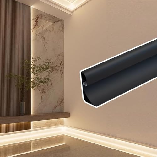 HynJGih Indirekte LED-Deckenleuchte, Wanddekoration mit LED-K aus Aluminium, Diffusor mit LED-Streifen für Hintergrundbeleuchtung, Schwarz von HynJGih