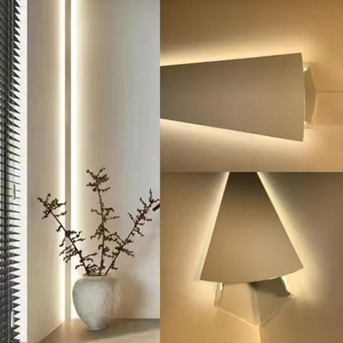 HynJGih LED-K aus Aluminium für indirekte Beleuchtung von Decken/Wand, K mit doppeltem LED-Streifen für Heimdekoration/Gipskarton/Flur (2 m/6,5 ft) von HynJGih