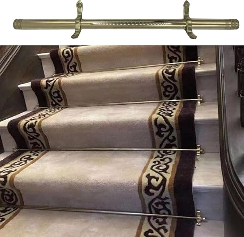 HynJGih Messing-Treppenstangen, Treppenteppichstangen, rutschfeste Fixierung for Innentreppenteppiche, Treppenteppichstangen aus Edelstahl(10 pcs) von HynJGih