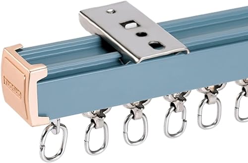 HynJGih Metall-Vorhangstangen for Decken-/Wandmontage, langlebige Vorhangschiene, rostfrei und langlebig. Verschleißfeste Raumteilerschiene(Wall Mount,500cm/16.4ft) von HynJGih