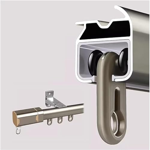 HynJGih Robustes gerades Vorhangschienensystem, verschiebbare goldene Vorhangschienen for Fenster/Wohnzimmer/Büro(Wall Mount,1m/3.3ft) von HynJGih