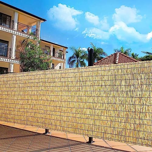 HynJGih Schilfzaun, Sichtschutzzaun, Bambusvorhänge für Terrasse, Terrasse, Sichtschutz für Balkon, Bambuszaunrollen (80 x 300 cm) von HynJGih