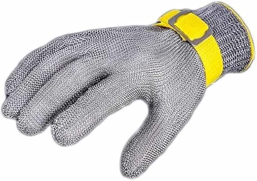 HynJGih Schnittfeste Handschuhe, Kettenhemd-Handschuhe, Gartenarbeit, Chef, Metzger, Sicherheits-Arbeitshandschuhe for die Linke oder rechte Hand(2PCS/M) von HynJGih