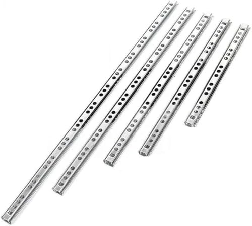 HynJGih Schubladenschienen, 1 Paar Schubladenführung aus Stahl mit Kugelführung, 17 mm breit, Zwei Abschnitte, Schubladenführung, Möbelbeschläge(214mm) von HynJGih