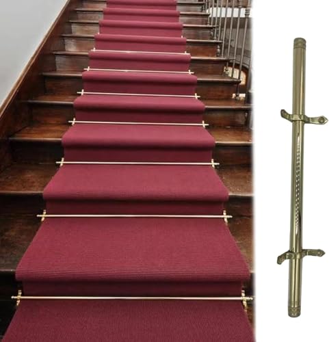 HynJGih Treppen-Teppichstange, Innentreppen-Teppichverkleidung, Wohnbereich, Galerie-Teppichstange, Messing-Treppenstangen-Kit(75cm/29.5in/2.5ft) von HynJGih
