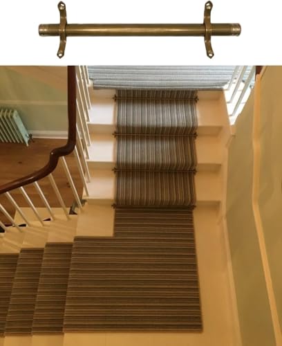 HynJGih Treppen-Teppichstange, Messing-Teppichbefestigung, 16 mm Durchmesser, Heim-/Theater-Treppenteppich-Befestigungsstange, (130cm/51.2in/4.3ft) von HynJGih