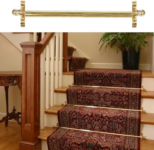 HynJGih Treppen-Teppichstangen aus Messing, Treppenstangen for Teppiche, röhrenförmige Treppen-Teppichstangen, Lange Treppen-Teppichstangen(5 Pcs,100cm (39.5inch)) von HynJGih