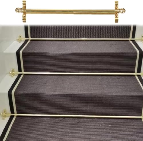 HynJGih Treppenteppich, Stabgold-Messing-Teppichstab, röhrenförmige Halterung for Treppenpolsterteppich, (125cm/49in/4.1ft) von HynJGih