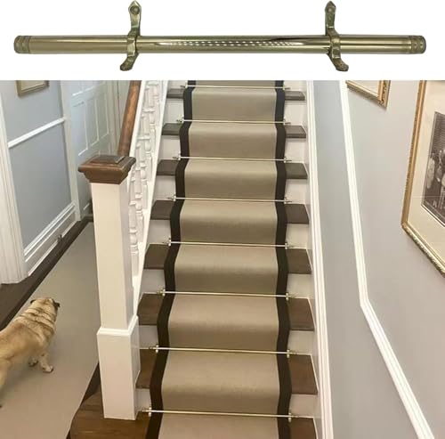 HynJGih Treppenteppichstangen, Messing-Treppenstangen for Teppichläufer, rutschfeste Teppichstangen for Stufenteppiche, Treppendekoration(13 pcs) von HynJGih
