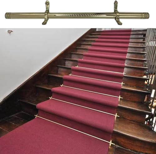 HynJGih Treppenteppichstangen, Messingrohrstangen for Treppen, for Holztreppen, Treppenteppich-Gleitstangen(5 pcs) von HynJGih