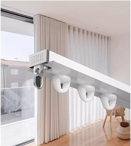 HynJGih Versteckte gerade Vorhangschienen-Deckenmontage, Vorhanggeländer-Set for Wohnzimmer/Schlafzimmer/Duschraum(3.5m/11.5ft) von HynJGih