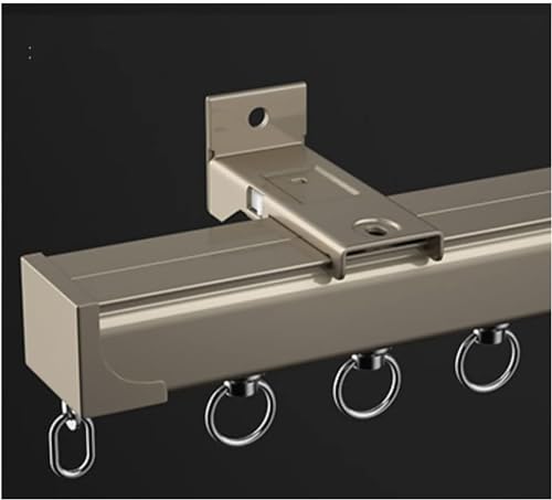 HynJGih Wandmontierte Vorhangschienen, Robustes Vorhangschienensystem mit Lagerrad(Gold,1.5m/4.9ft) von HynJGih