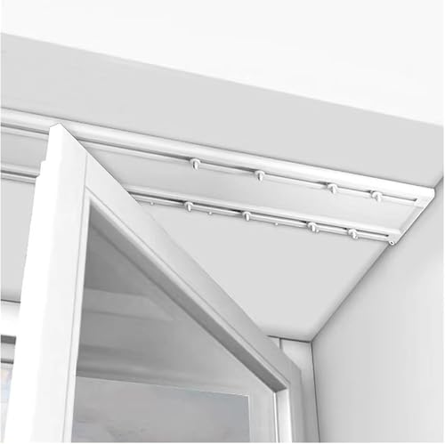 HynJGih Weiße Nahtlose Vorhangschiene, verbundene Doppelschienen, ultradünne Aluminium-Vorhangschienengleiter, for Pavillon/Dusche/Balkon(Length-13ft/4m) von HynJGih