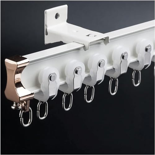 HynJGih Weißes Vorhangschienensystem zur Wandmontage, robuste Vorhangschienen for Privatsphäre im Wohnzimmer und Schlafzimmer(4.5m/14.7ft) von HynJGih