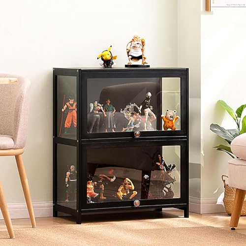 Hynbdes Glasvitrine, Wohnzimmer Vitrine, Schaukasten, Starke Struktur, versiegelt und staubdicht, geeignet für Verschiedene Szenarien (Zwei Schichten schwarz 60 * 33 * 73 transparent auf DREI Seiten) Hynbdes Glasvitrine, Wohnzimmer Vitrine, Schaukasten, Starke Struktur, versiegelt und staubdicht, geeignet für Verschiedene Szenarien (Zwei Schichten schwarz 60 * 33 * 73 transparent auf DREI Seiten) von Hynbdes