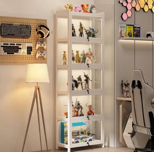 Hynbdes Vitrinenschrank Stehend, Curio-SchräNke, vitrine Stehend Holzvitrine Acryl-Vitrine für Wohnzimmer und Büro, Bücher von Hynbdes
