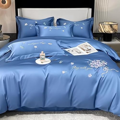 Hynyjxjy B,1.5m, 4 Teiliges Bettwäsche Set Bettdeckenset Aus 100% Baumwolle Exquisite Handarbeit Bettwäschekollektion Mit Stickerei Mit Bettbezug, Bettlaken, Kissenbezügen Und Kissenbezügen Hynyjxjy B,1.5m, 4 Teiliges Bettwäsche Set Bettdeckenset Aus 100% Baumwolle Exquisite Handarbeit Bettwäschekollektion Mit Stickerei Mit Bettbezug, Bettlaken, Kissenbezügen Und Kissenbezügen von Hynyjxjy