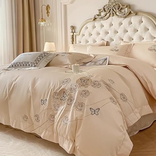 Hynyjxjy D,1.5m, 4 Teiliges Bett in Einer Tasche Hochwertiger Baumwollbezug Für Alle Jahreszeiten Exquisite Handarbeit Stickerei Bettwäsche Kollektion Schlichtes Modernes Bettwäscheset Hynyjxjy D,1.5m, 4 Teiliges Bett in Einer Tasche Hochwertiger Baumwollbezug Für Alle Jahreszeiten Exquisite Handarbeit Stickerei Bettwäsche Kollektion Schlichtes Modernes Bettwäscheset von Hynyjxjy