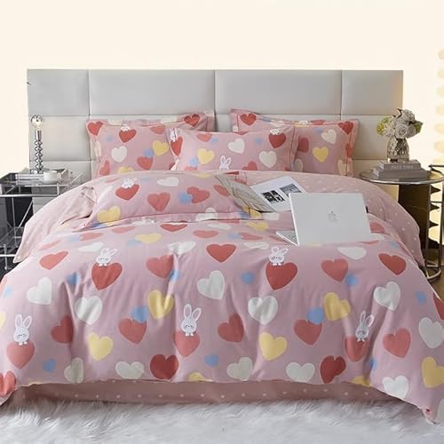 Hynyjxjy Rosa,1.8m, 4-Teiliges Queensize Bettwäsche Set Süße Ästhetik Bettwäscheset Für Zuhause Für Teenager Mädchen Leichte Atmungsaktive Bettdecke Mit Druck Lichtecht Und Schmutzabweisend Hynyjxjy Rosa,1.8m, 4-Teiliges Queensize Bettwäsche Set Süße Ästhetik Bettwäscheset Für Zuhause Für Teenager Mädchen Leichte Atmungsaktive Bettdecke Mit Druck Lichtecht Und Schmutzabweisend von Hynyjxjy
