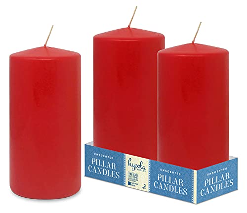 Hyoola Rote Stumpenkerzen 10 x 20 cm - Unparfümierte Stumpenkerzen Groß - 2er-Pack - Kerzen Lange Brenndauer Hergestellt in EU von Hyoola