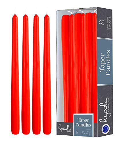Hyoola Stabkerzen - 25 cm Rot, Tropffreie Tafelkerzen - Kerzen Lange Brenndauer 8 Stunden - 12er Pack Hyoola Stabkerzen - 25 cm Rot, Tropffreie Tafelkerzen - Kerzen Lange Brenndauer 8 Stunden - 12er Pack von Hyoola