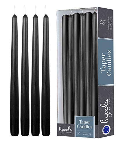 Hyoola Stabkerzen - 25 cm Schwarz, Tropffreie Tafelkerzen - Kerzen Lange Brenndauer 8 Stunden - 12er Pack Hyoola Stabkerzen - 25 cm Schwarz, Tropffreie Tafelkerzen - Kerzen Lange Brenndauer 8 Stunden - 12er Pack von Hyoola