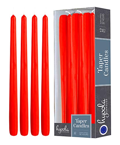 Hyoola Stabkerzen - 35 cm Rot, Tropffreie Tafelkerzen - Kerzen Lange Brenndauer 12 Stunden - 12er Pack Hyoola Stabkerzen - 35 cm Rot, Tropffreie Tafelkerzen - Kerzen Lange Brenndauer 12 Stunden - 12er Pack von Hyoola