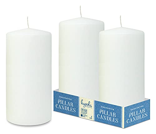 Hyoola Weiße Stumpenkerzen 10 x 20 cm - Unparfümierte Stumpenkerzen Groß - 2er-Pack - Kerzen Lange Brenndauer Hergestellt in EU von Hyoola