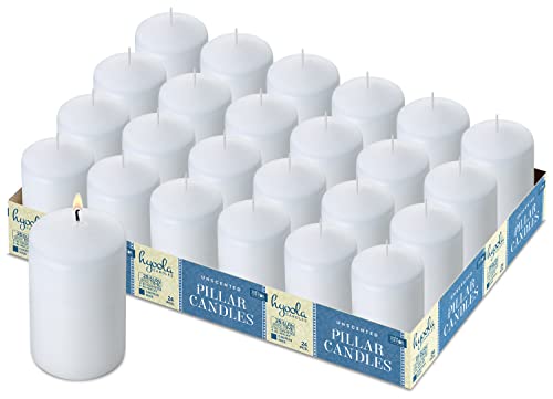 Hyoola Weiße Stumpenkerzen 5 x 10 cm - Unparfümierte Stumpenkerzen Groß - 24er-Pack - Kerzen Lange Brenndauer Hergestellt in EU von Hyoola