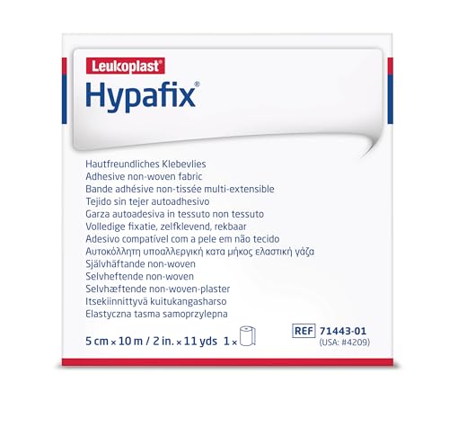 BSN medical BSN - Hypafix, Haftbandage für Verbände, aus porösem und anschmiegsamem TNT, hypoallergen, nicht steril aber sterilisierbar, Maße 5 cm x 10 m, 1 Stück BSN medical BSN - Hypafix, Haftbandage für Verbände, aus porösem und anschmiegsamem TNT, hypoallergen, nicht steril aber sterilisierbar, Maße 5 cm x 10 m, 1 Stück von Hypafix