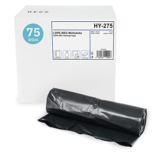 Besonders robuste Müllbeutel I 75 Stück I 240 Liter I Besonders geeignet für Bauschutt, Baustellenreinigung etc. von Hypafol