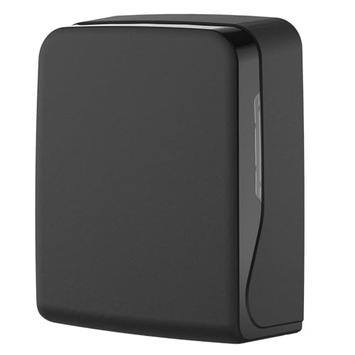HYPAFOL Handtuchpapierspender Interfold Schwarz Matt - Hygienespender für V-Falz Papierhandtücher, 600 Blatt Kapazität von Hypafol