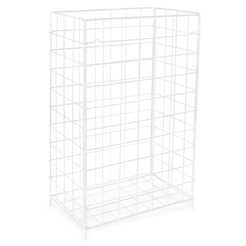 Hypafol Abfallkorb 60 Liter Fassungsvermögen | zum Hängen oder Stellen | Stabil, Weiß, aus Metall | Gitterkorb perfekt für Garage, Werkstatt, Industrie oder Büro! | Robuster Abfalleimer | Papierkorb von Hypafol