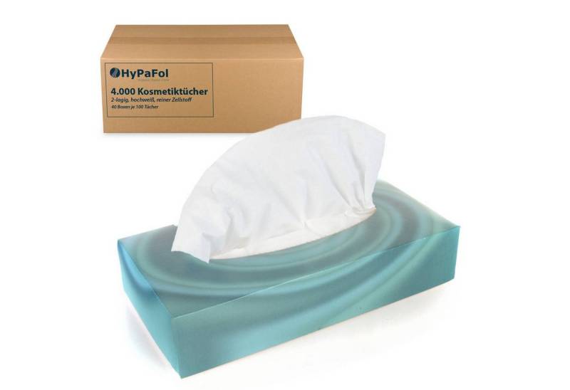 Hypafol Kosmetiktücher Zellstoff, Großpackung I hochweiß (4000-St), Variante 40x Boxen oder 30x Würfel von Hypafol