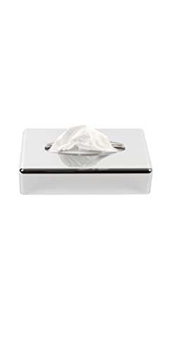 Hypafol Kosmetiktücherbox | chromfarbener Spender aus Kunststoff| modernes, minimalistisches Design | Tisch- und Wandplatzierung | mit Montageset (chromfarbener Kunststoff) von Hypafol