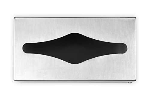 Hypafol Kosmetiktücherbox | robuster Spender aus Edelstahl | modernes, minimalistisches Design | Tisch- und Wandplatzierung | mit Montageset (Edelstahl) von Hypafol