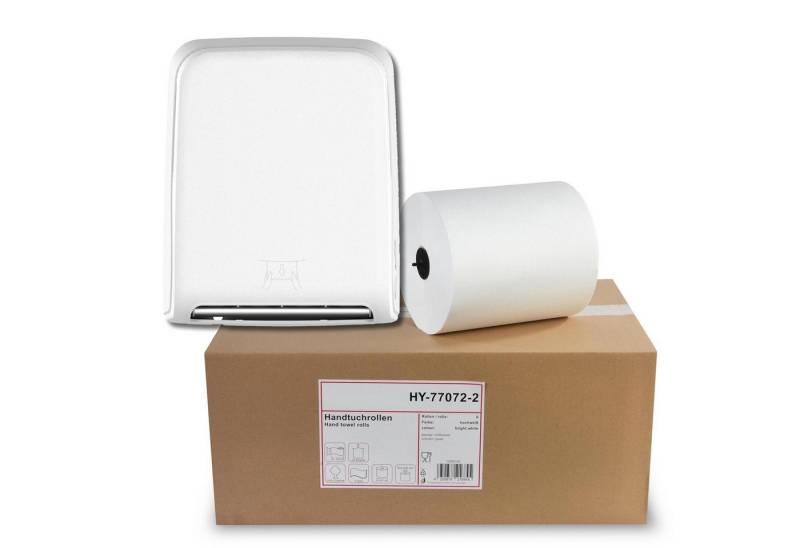 Hypafol Papierhandtuch Autocut Handtuchrollenspender, Schwarz o Weiß, Optional mit Rollen von Hypafol