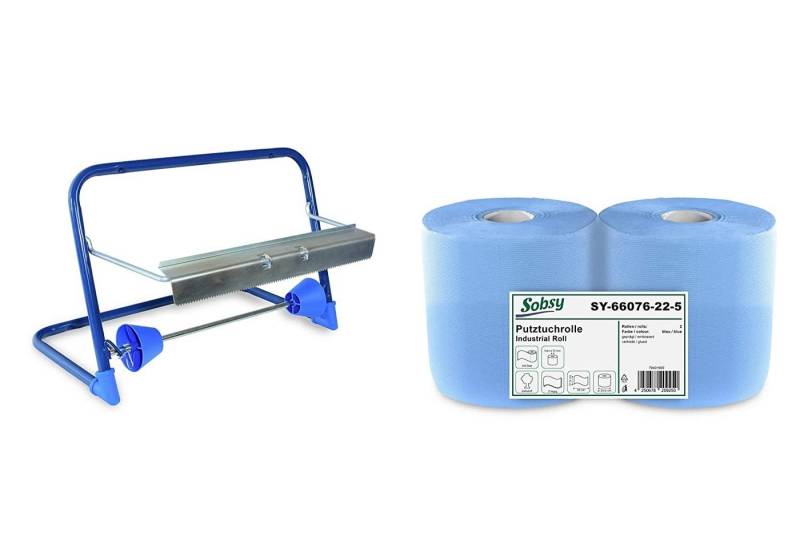 Hypafol Papierhandtuch SET, (mit passendem Spender auswählbar), 2 x blaue Industrierolle von Hypafol