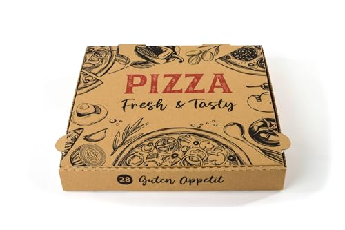 Hypafol Pizza-Box 100 Stück 28x28x4cm I Pizzakartons für Restaurants I extra Luftlöcher & raffinierte Falzung I lebensmittelecht I recycelte Kartonage I braun I viele Größen Hypafol Pizza-Box 100 Stück 28x28x4cm I Pizzakartons für Restaurants I extra Luftlöcher & raffinierte Falzung I lebensmittelecht I recycelte Kartonage I braun I viele Größen von Hypafol