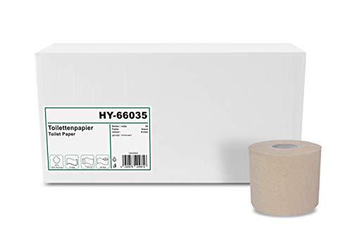 Hypafol Toilettenpapier umweltfreundlich, 2-lagig, ohne Plastikverpackung | Vorratspack mit 30 Rollen, à 400 Blatt | 100% recycling | extra langes Blatt 9,5 cm x 12,5 cm von Hypafol