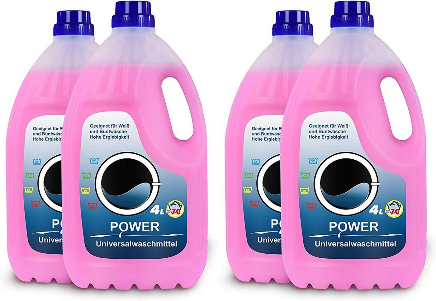 Hypafol Waschtisch Power Universal Flüssig Waschmittel (4-St), Vollwaschmittel in der Großpackung 4L Flaschen von Hypafol