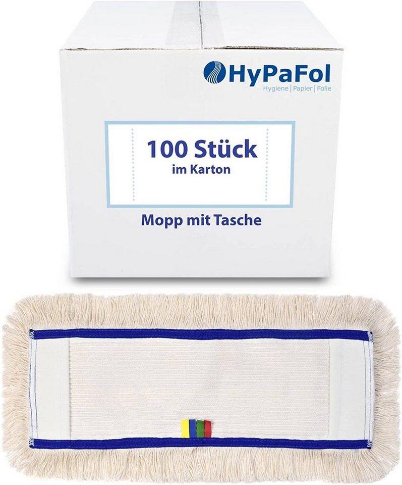 Hypafol Wischmopp / Baumwolle / Mikrofaser/ mit Borsten, 40-50 cm Breite, 3er-Pack von Hypafol