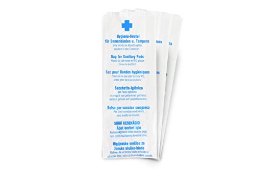 Hygienebeutel aus Papier, 10 x 100 Stück -1000 Stück |zu jeweils 100 Stück mit einem Faden verbunden| zur praktischen & hygienischen Entsorgung von Hygieneartikeln |passend zum Spender des Sets HY-531 von Hypafol