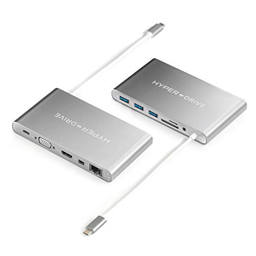 Hyper Antrieb USB-Hub C, Typ C Adapter Dockingstation W Power Delivery Angreifen, USBC 5 Gbps Daten, 4K Hdmi, 3xUSB 3.1 Anschlüsse, VGA, usw. Space Gray Hyper Antrieb USB-Hub C, Typ C Adapter Dockingstation W Power Delivery Angreifen, USBC 5 Gbps Daten, 4K Hdmi, 3xUSB 3.1 Anschlüsse, VGA, usw. Space Gray von Hyper