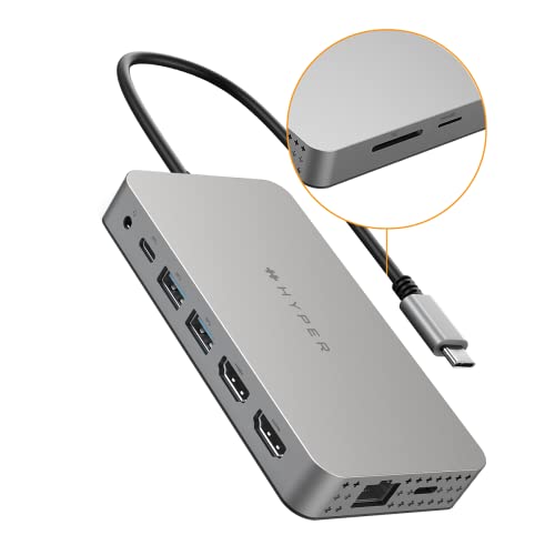 Hyper Drive 4K Dual HDMI USB C Hub M1 MacBook 10in1: Dual 4K HDMI, Gigabit Ethernet, USB-A, USB-C, USB-C 100W Power Delivery, MicroSD/SD, Windows PC, Chromebook Hyper Drive 4K Dual HDMI USB C Hub M1 MacBook 10in1: Dual 4K HDMI, Gigabit Ethernet, USB-A, USB-C, USB-C 100W Power Delivery, MicroSD/SD, Windows PC, Chromebook von Hyper