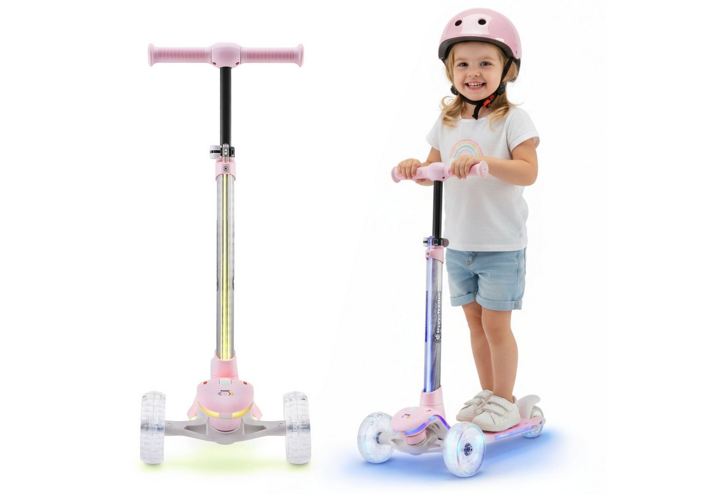 HyperMotion Dreiradscooter Kinder LED-RGB Scooter BECKY – 3-Rad Balance Scooter, höhenverstellbar HyperMotion Dreiradscooter Kinder LED-RGB Scooter BECKY – 3-Rad Balance Scooter, höhenverstellbar von HyperMotion